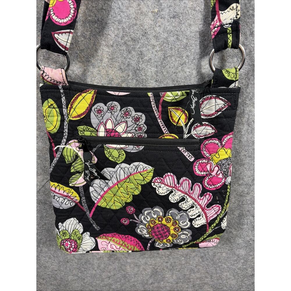 Vera Bradley Moon Blooms Triple Zip Hipster Crossbody Shoulder Bag Purse - Picture 2 of 13